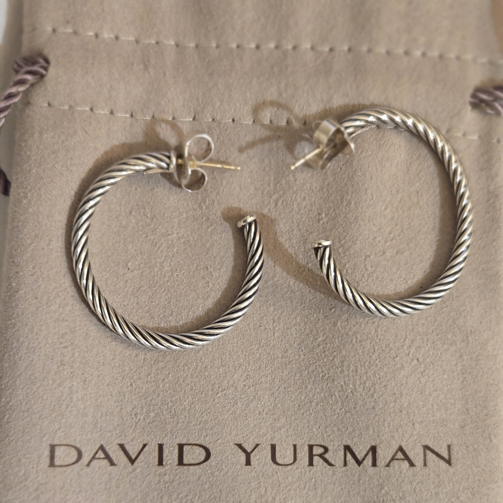David Yurman Silver Hoop Earrings